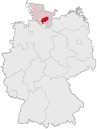 Lage des Kreises Segeberg in Deutschland