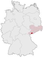 Lage des Landkreises Aue-Schwarzenberg in Deutschland