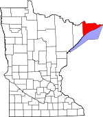 Ubicación del condado en Minnesota.Ubicación de Minnesota en EE. UU.