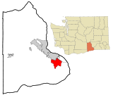 Ubicación en el condado de Benton en el estado de Washington Ubicación de Washington en EE. UU.
