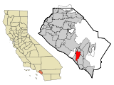 Ubicación en el estado de California Ubicación de California en EE. UU.