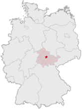 Mapa de Alemania, posición de Érfurt destacada