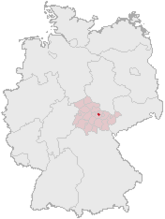 Mapa de Alemania, posición de Weimar destacada