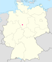 Mapa de Alemania, posición de Delligsen destacada