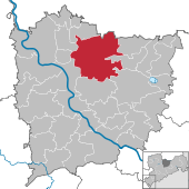 Mapa de Alemania, posición de Großenhain destacada