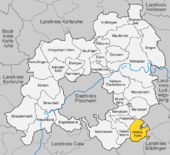 Mapa de Alemania, posición de Heimsheim destacada