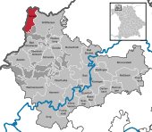 Mapa de Alemania, posición de Motten destacada