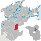 Mapa de Alemania, posición de Sydower Fließ destacada
