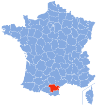 Localización de Aude en Francia