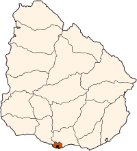 Localización del departamento de Montevideo en el mapa de Uruguay.