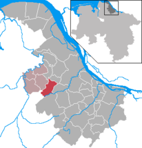 Localización de Heinbockel en el distrito de Stade