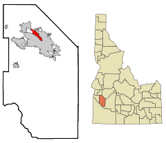 Ubicación en el condado de Ada en Idaho Ubicación de Idaho en EE. UU.