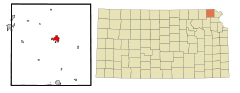 Ubicación en el condado de Brown en KansasUbicación de Kansas en EE. UU.