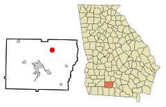 Colquitt County Georgia Incorporated and Unincorporated areas Norman Park Highlighted.svg
