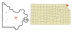 Ubicación en el condado de Greeley en KansasUbicación de Kansas en EE. UU.