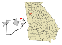 Douglas County Georgia Incorporated and Unincorporated areas Lithia Springs Highlighted.svg