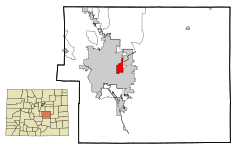 Ubicación en el condado de El Paso en el estado de Colorado Ubicación de Colorado en EE. UU.