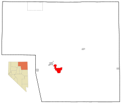 Ubicación en el condado de Elko en el estado de Nevada Ubicación de Nevada en EE. UU.