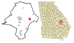 Emanuel County Georgia Incorporated and Unincorporated areas Twin City Highlighted.svg