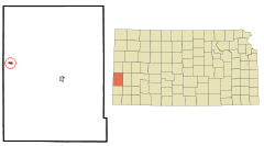 Ubicación en el condado de Hamilton en KansasUbicación de Kansas en EE. UU.