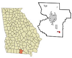 Lowndes County Georgia Incorporated and Unincorporated areas Lake Park Highlighted.svg