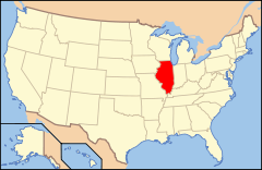 Ubicación de Illinois en Estados Unidos.