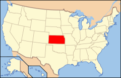 Ubicación de Kansas en Estados Unidos.