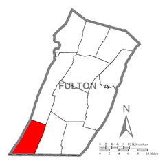 Ubicación en el condado de FultonUbicación del condado en PensilvaniaUbicación de Pensilvania en EE. UU.