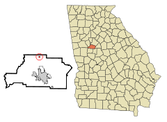 Spalding County Georgia Incorporated and Unincorporated areas Sunny Side Highlighted.svg