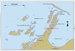 Mapa del archipiélago Dampier y la península Burrup