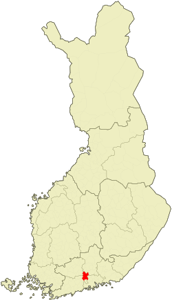 Localización de Mäntsälä en Finlandia