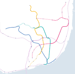 Localización de Baixa-Chiado (Metro de Lisboa) en Metro de Lisboa