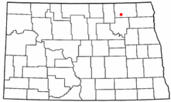 Localización de Alsen en el Condado de Cavalier, Dakota del Norte
