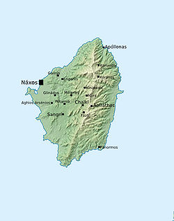 Mapa de la isla de Naxos