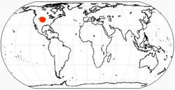Distribución de Oxetocyon basada en hallazgos fósiles