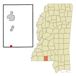 Pike County Mississippi Incorporated and Unincorporated areas Osyka Highlighted.svg