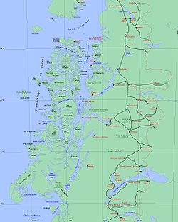 Localización del fiordo de Aysén