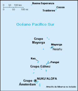 Localización de Nukualofa en Tonga