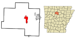 Localización en el Condado de Van Buren y en el estado de Arkansas