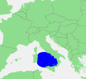 Localización del mar Tirreno (habitualmente, se considera que el mar se extiende por el norte al menos hasta la isla de Elba).