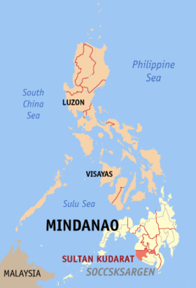 Situación de la provincia de Sultán Kudarat en el mapa provincial de Filipinas