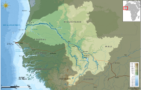 Cuenca del río Senegal y principales afluentes