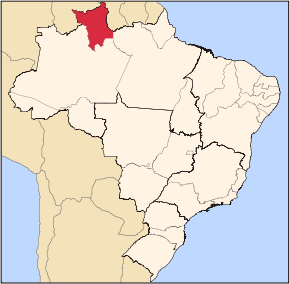 Mapa de Brasil resaltando el Estado
