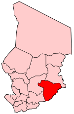 Map of Chad showing Salamat