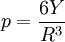 p=\frac{6Y}{R^{3}}