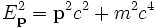 E_{\mathbf{p}}^2 =  \mathbf{p}^2 c^2 + m^2 c^4