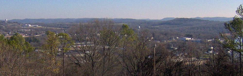 Hartsville, Tennessee, en el sureste de Estados Unidos, visto desde Greentop.