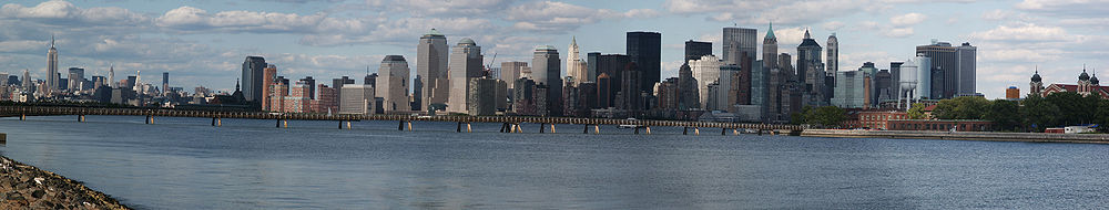 Vista panorámica del Bajo Manhattan desde Jersey City