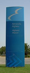 Alghero Airport sign.JPG