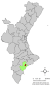 Localización de Busot respecto a la Comunidad Valenciana